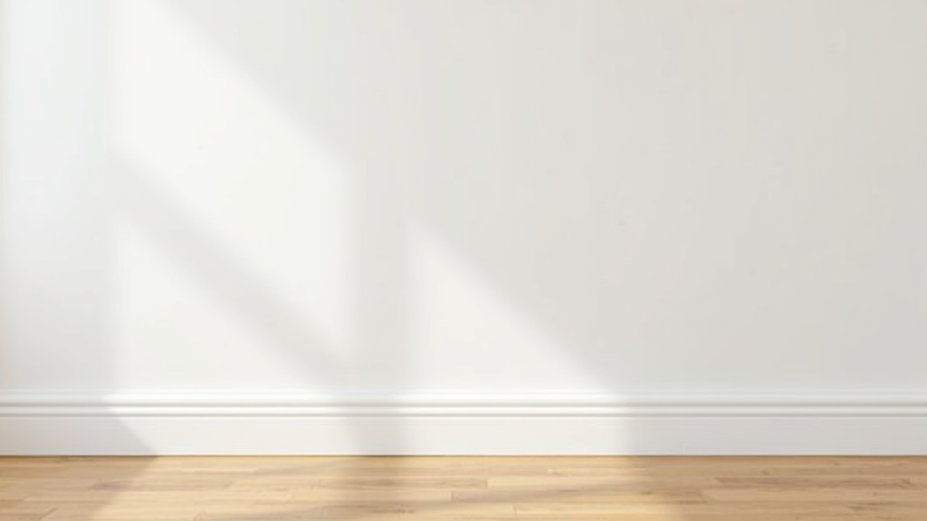 freshly painted white trim and molding with painters tape and clean lines