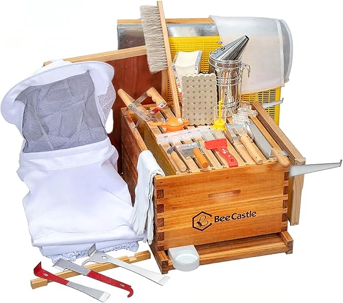 BeeCastle 10-Frame Bee Hives and Supplies Starter Kit