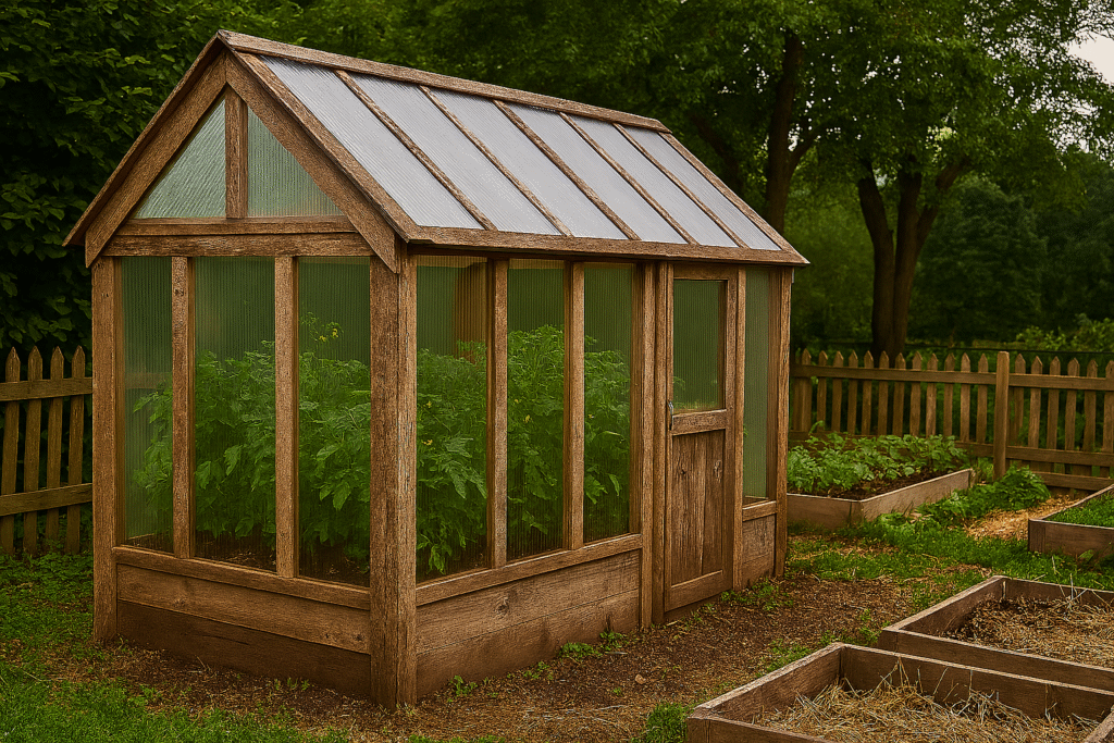 Greenhouse on a Budget in backyard homesteading